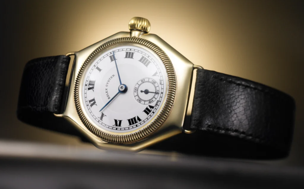   The Rolex Oyster (1926), the world’s first waterproof wristwatch.  