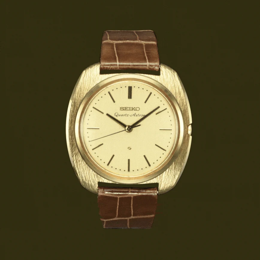   The Seiko Astron (1969), the world’s first quartz wristwatch.  
