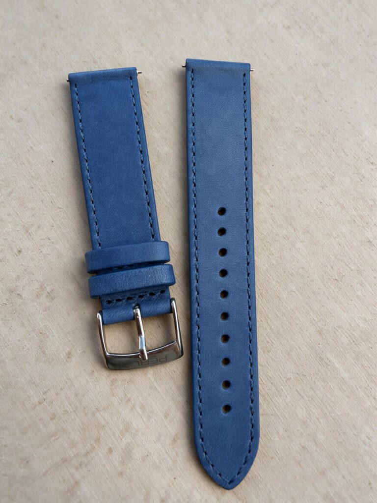 Marine blue leather strap