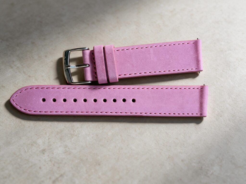 Pink leather strap