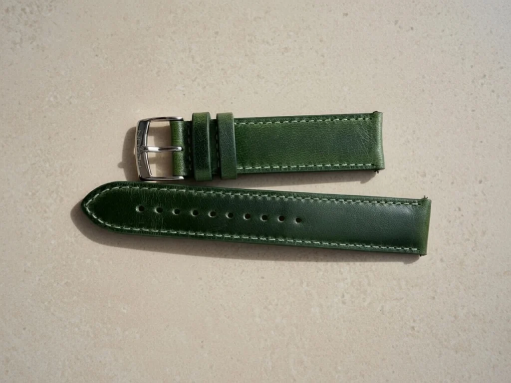Moss green leather strap
