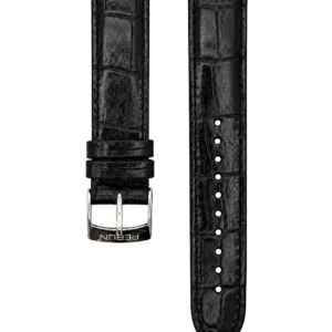 Perun black croco leather strap