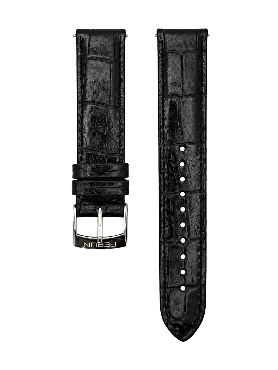 Perun black croco leather strap