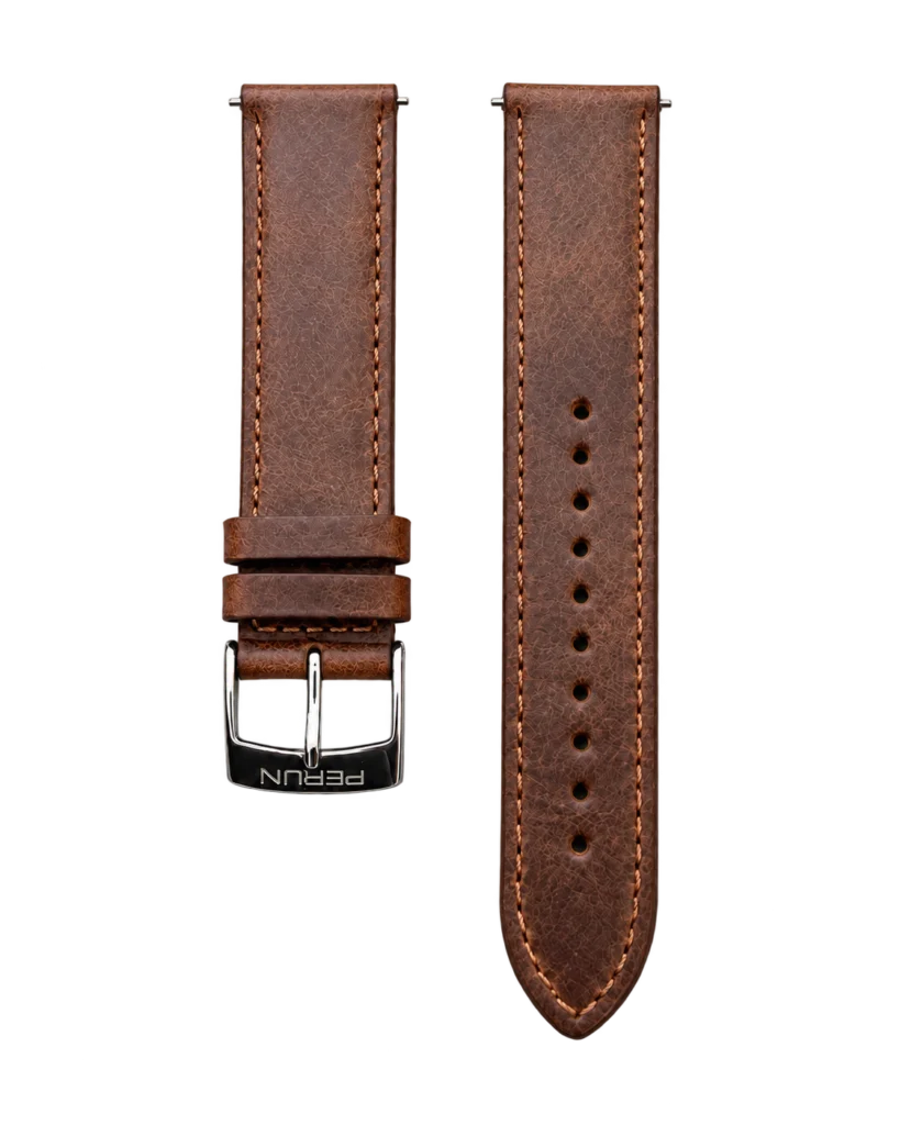 Perun brown leather strap