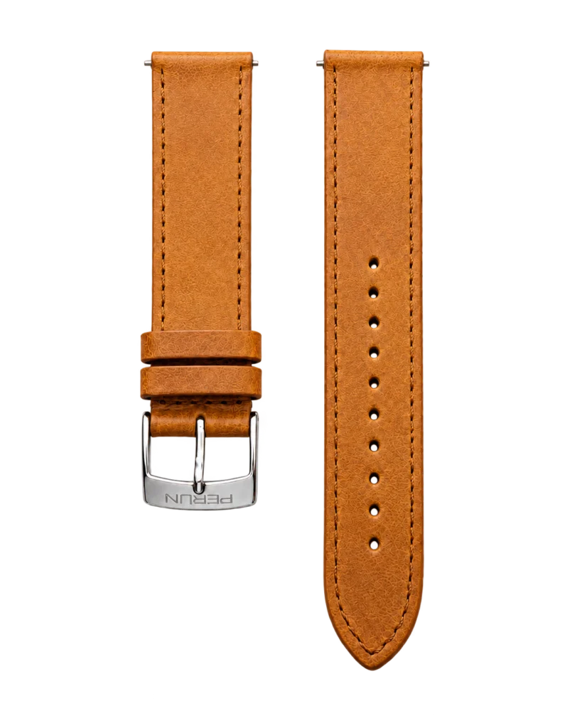 Perun matte cognac leather strap