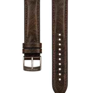 Perun deep brown leather strap