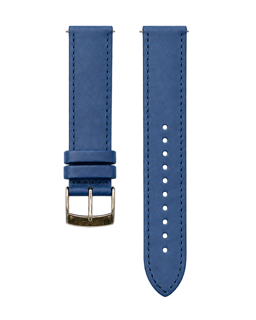 Perun marine blue leather strap