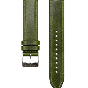 Perun moss green leather strap